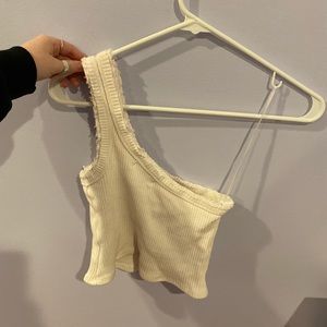 Urban Outfitters White One Shoulder Top